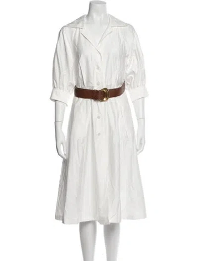 Pre-owned Donna Karan Midi Length Dress In White