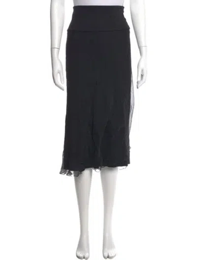 Pre-owned Donna Karan Midi Length Skirt In Blue
