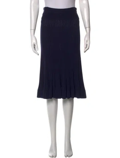 Pre-owned Donna Karan Midi Length Skirt In Blue