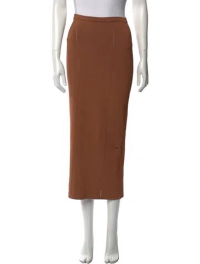 Pre-owned Donna Karan Midi Length Skirt In Brown