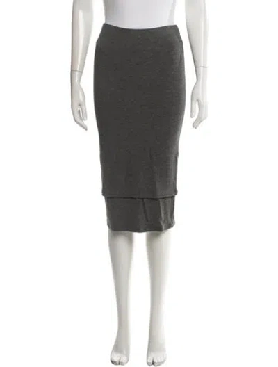 Pre-owned Donna Karan Midi Length Skirt In Gray