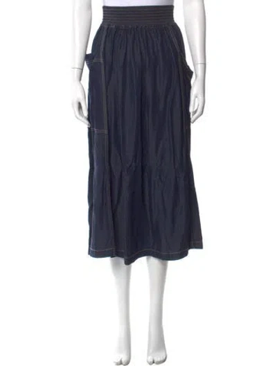 Pre-owned Donna Karan Midi Length Skirt W/ Tags In Blue