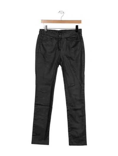 Pre-owned Donna Karan Mid-rise Straight Leg Jeans In Grey