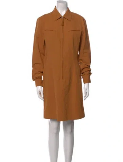 Pre-owned Donna Karan Mini Dress In Brown
