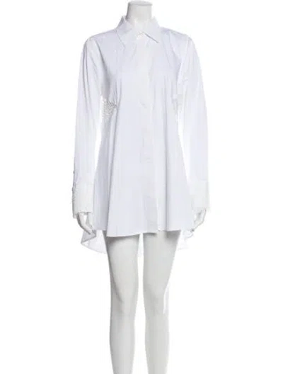 Pre-owned Donna Karan Mini Dress In White