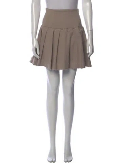 Pre-owned Donna Karan Mini Skirt In Neutral
