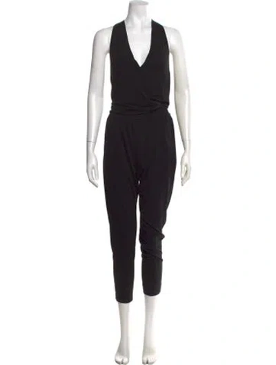 Pre-owned Donna Karan Mock Neck Jumpsuit In Black