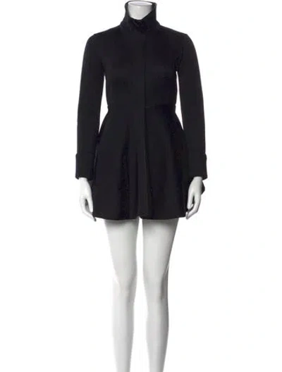 Pre-owned Donna Karan Mock Neck Mini Dress In Black