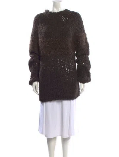 Pre-owned Donna Karan Mock Neck Sweater In Brown