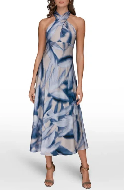 Donna Karan New York Abstract Print Sleeveless A-line Dress In Multi