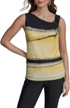 Donna Karan New York Abstract Print Sleeveless Top