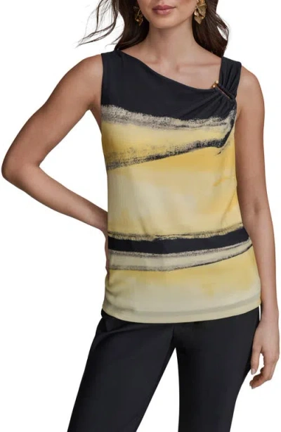 Donna Karan New York Abstract Print Sleeveless Top In Limoncello Multi