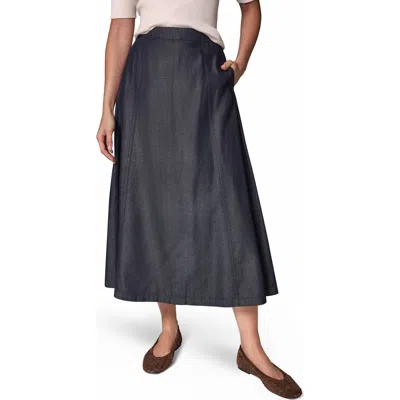 Donna Karan New York A-line Chambray Skirt In Blue
