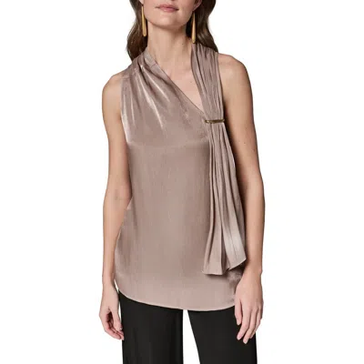 Donna Karan New York Asymmetric Sleeveless Top In Brown