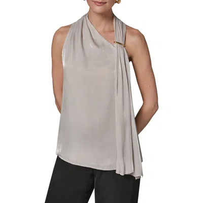 Donna Karan New York Asymmetric Sleeveless Top In Gray