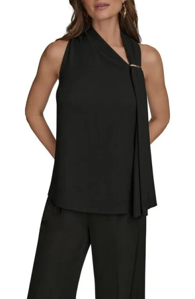 Donna Karan New York Asymmetric Sleeveless Top In Multi