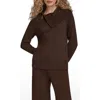 Donna Karan New York Asymmetric Zip Collar Sweater In Animal Print