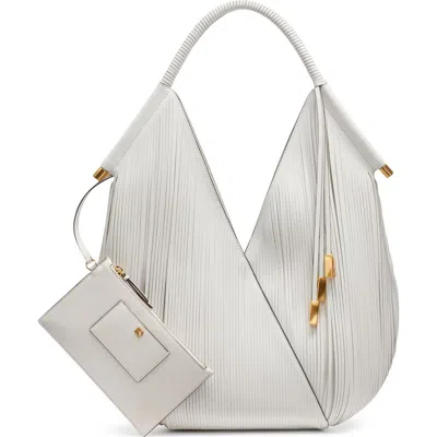Donna Karan New York Baldwin Large Lasercut Shoulder Bag In Brilliant White