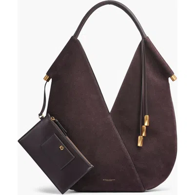 Donna Karan New York Baldwin Suede Shoulder In Purple