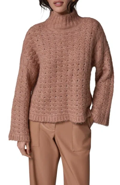 Donna Karan New York Basket Weave Turtleneck Sweater In Multi