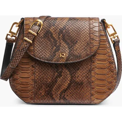 Donna Karan New York Bellerose Flap Python Crossbody In Brown