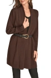 Donna Karan New York Belted Cardigan In Brown