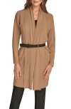 Donna Karan New York Belted Cardigan In Brown