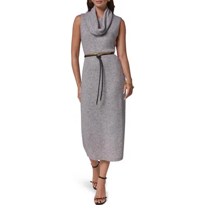 Donna Karan New York Belted Cowl Neck Sheath Dress In Gray
