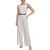 Donna Karan New York Belted Jumpsuit In Cream