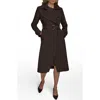 Donna Karan New York Belted Long Raincoat In Brown