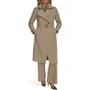 Donna Karan New York Belted Long Raincoat In Neutral