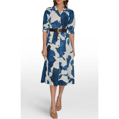 Donna Karan New York Belted Stretch Cotton Shirtdress