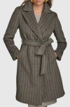 Donna Karan New York Belted Wool Blend Coat In Brown