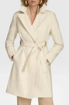 Donna Karan New York Belted Wool Blend Coat In Gray