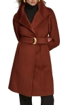 Donna Karan New York Belted Wool Wrap Coat In Whiskey