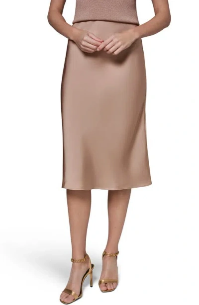 Donna Karan New York Bias Midi Skirt In Brown