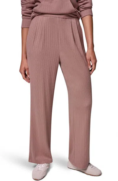 Donna Karan New York Brushed Rib Wide Leg Pants In Pink