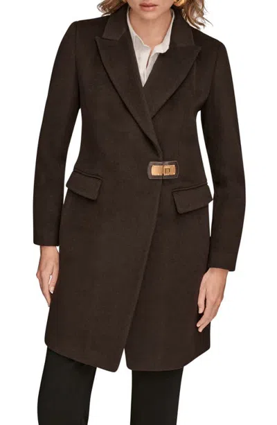 Donna Karan New York Buckle Front Blazer Coat In Brown