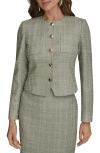 Donna Karan New York Button Front Tweed Jacket In Multi