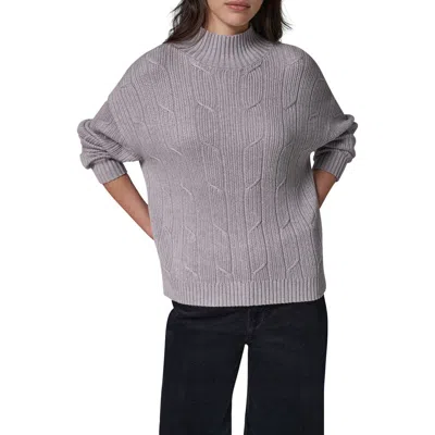 Donna Karan New York Cable Mock Neck Sweater In Gray