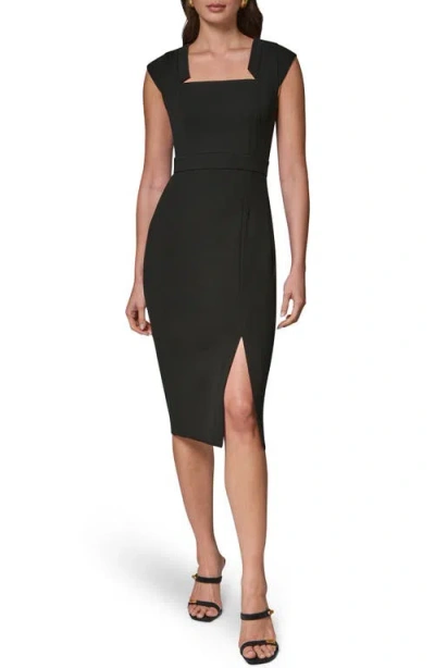 Donna Karan New York Cap Sleeve Sheath Dress In Black