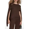Donna Karan New York Cape Sweater In Blue