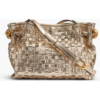 Donna Karan New York Cashmere Metallic Braided Crossbody Bag In Gold