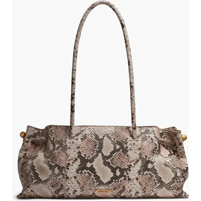 Donna Karan New York Cashmere Python Medium Tote In Brown