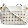 Donna Karan Cashmere Woven Small Crossbody Bag In Brilliant White