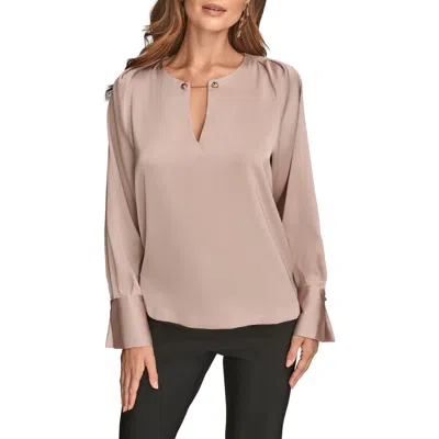DONNA KARAN DONNA KARAN NEW YORK CHAIN DETAIL LONG SLEEVE TOP
