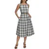 Donna Karan New York Check Sleeveless Midi Dress