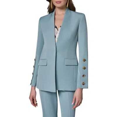 Donna Karan New York Collarless Jacket In Blue