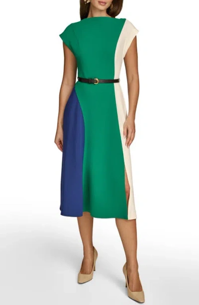Donna Karan New York Colorblock Knit Midi Dress In Cosmos/law