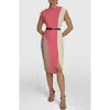 Donna Karan New York Colorblock Sheath Dress In Rose Quartz/mink/pristinee